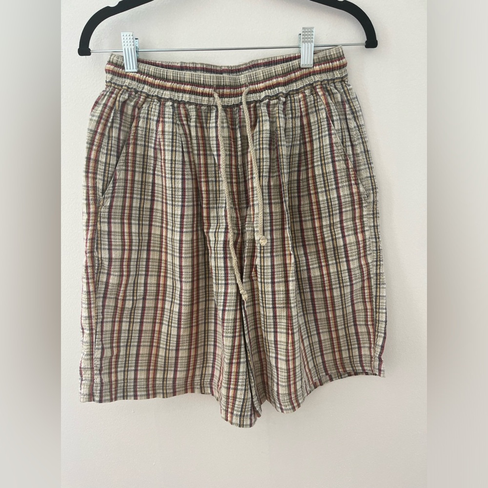 Plaid Baxter& Wells drawstring cargo shorts